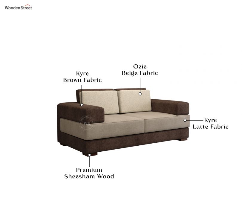 Product Image 5 - Mishael 2 Seater Fabric Sofa (Beige Brown)