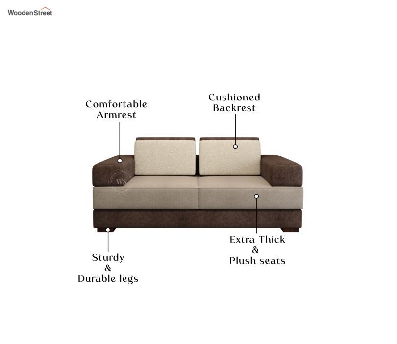 Product Image 6 - Mishael 2 Seater Fabric Sofa (Beige Brown)