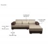 Product Image 8 - Mishael L-Shaped Right Aligned 5 Seater Fabric Sofa (Beige Brown)