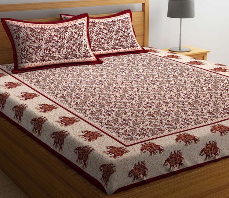 Buy Floral, Fitted Bedsheets Online in Kolkata, Jaipur, Indore &amp; Patna | Double Bed Sheets | Cotton Bedsheet | Jaipuri bedsheet