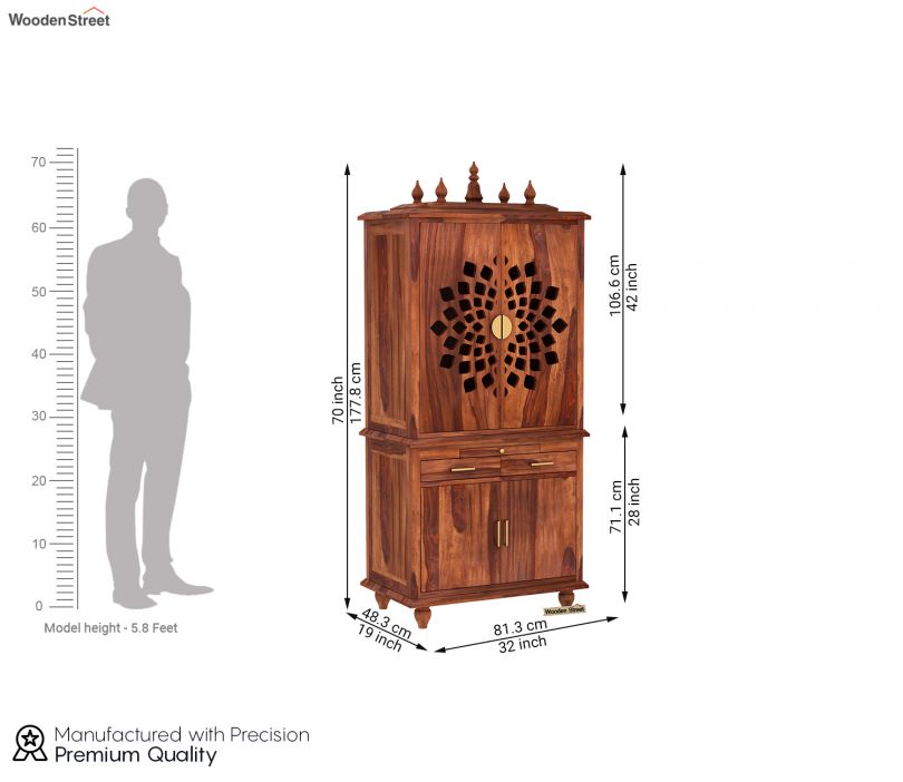 Dimension Image 1 - Amitava Home Temple (Honey Finish)