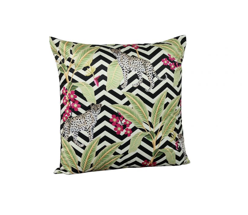 Buy Cheetah in Chevron Blended Velvet Cushion Cover (16L x 16W) at 10%