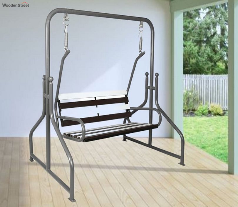 Indoor Jhula for Balcony With Gray Stand For 2 Person 300 kg Capacity jhula for home balcony online in india