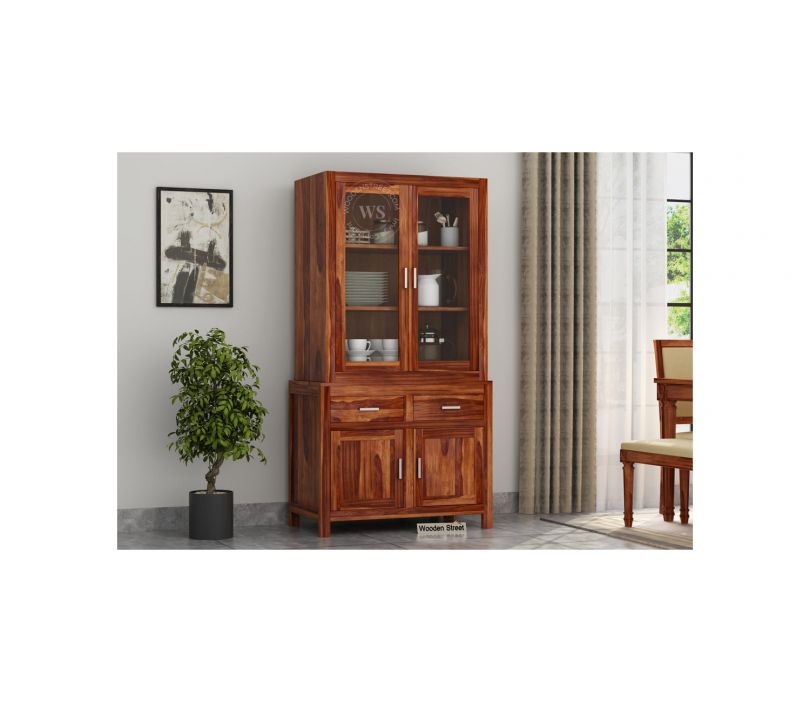 Front Image 1 - Prisma Kitchen Cabinet (Honey Finish)
