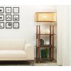 Front Image 1 - Aabha Floor Lamp With Shelves (Teak Finish)