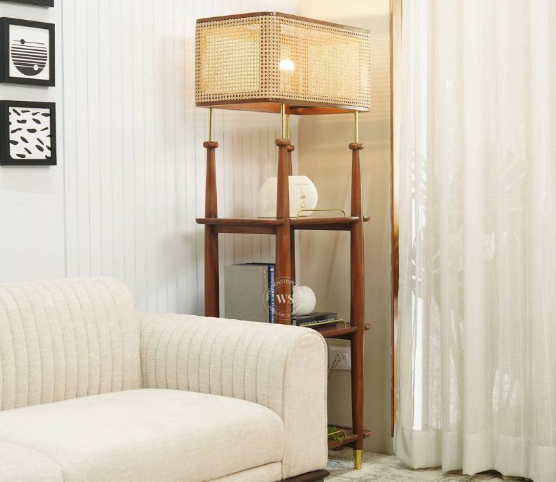 Product Image 6 - Aabha Floor Lamp With Shelves (Teak Finish)
