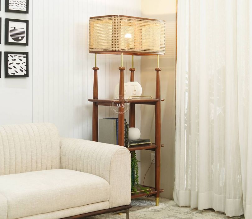 Product Image 7 - Aabha Floor Lamp With Shelves (Teak Finish)