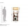 Dimension Image 1 - Aabha Floor Lamp With Shelves (Teak Finish)