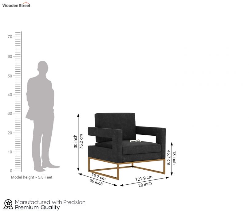 Dimension Image 1 - Cargo Lounge Chair (Velvet, Graphite Grey)