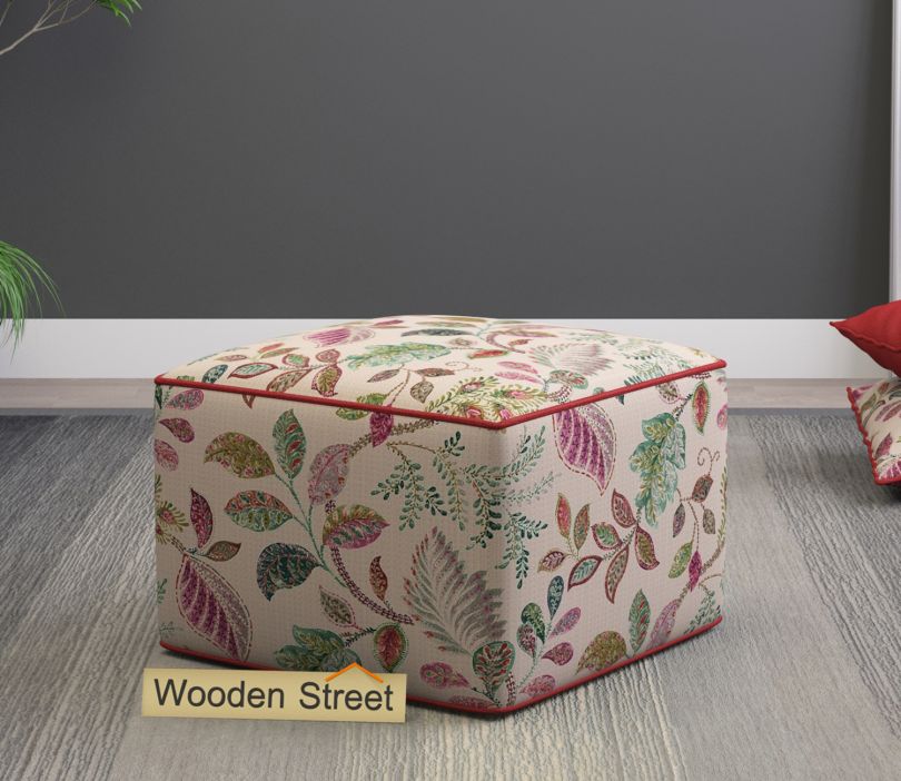 Front Image 1 - Maven Pouffe (Rosy Leaf)