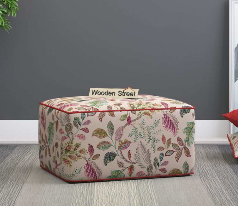 Front Image 1 - Raven Pouffe (Rosy Leaf)