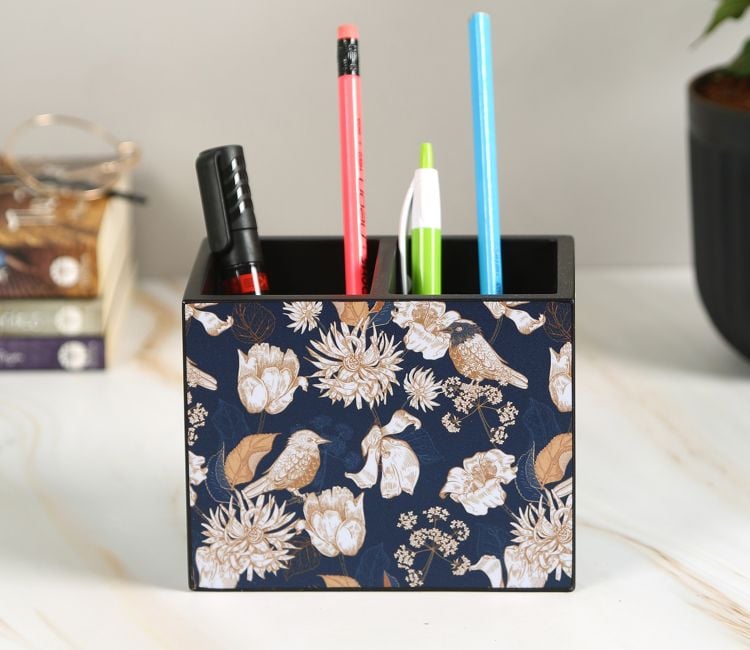Wooden pen stand for study table | table organiser