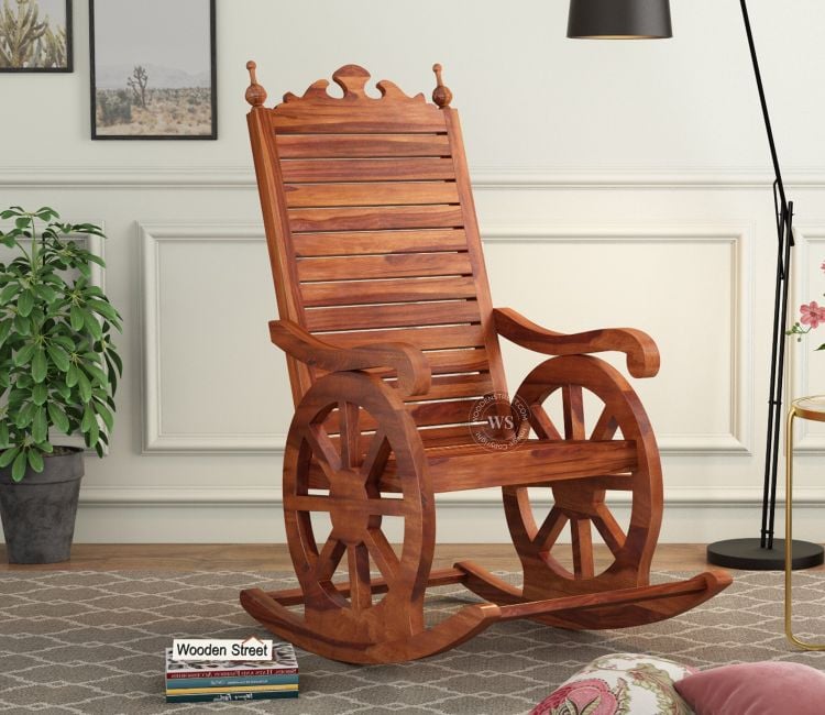 Relaxing Chair for Home - Silvio Rocking Chair in Honey Finish