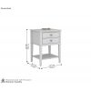 Dimension Image 1 - Harbour Mango Wood Side and End Table (White Finish)
