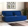 Front Image 1 - Zoey Fabric 3 Seater Convertible Sofa Bed (Velvet, Indigo Blue)