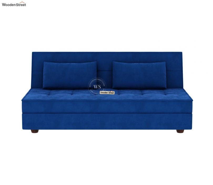 Product Image 4 - Zoey Fabric 3 Seater Convertible Sofa Bed (Velvet, Indigo Blue)