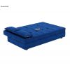 Product Image 6 - Zoey Fabric 3 Seater Convertible Sofa Bed (Velvet, Indigo Blue)