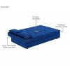Product Image 8 - Zoey Fabric 3 Seater Convertible Sofa Bed (Velvet, Indigo Blue)