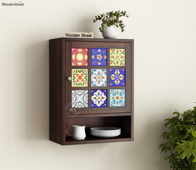 Front Image 1 - Boho Kitchen Rack (Walnut Finish)