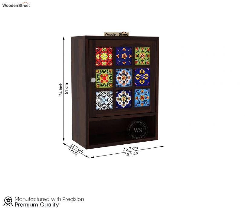 Dimension Image 1 - Boho Kitchen Rack (Walnut Finish)