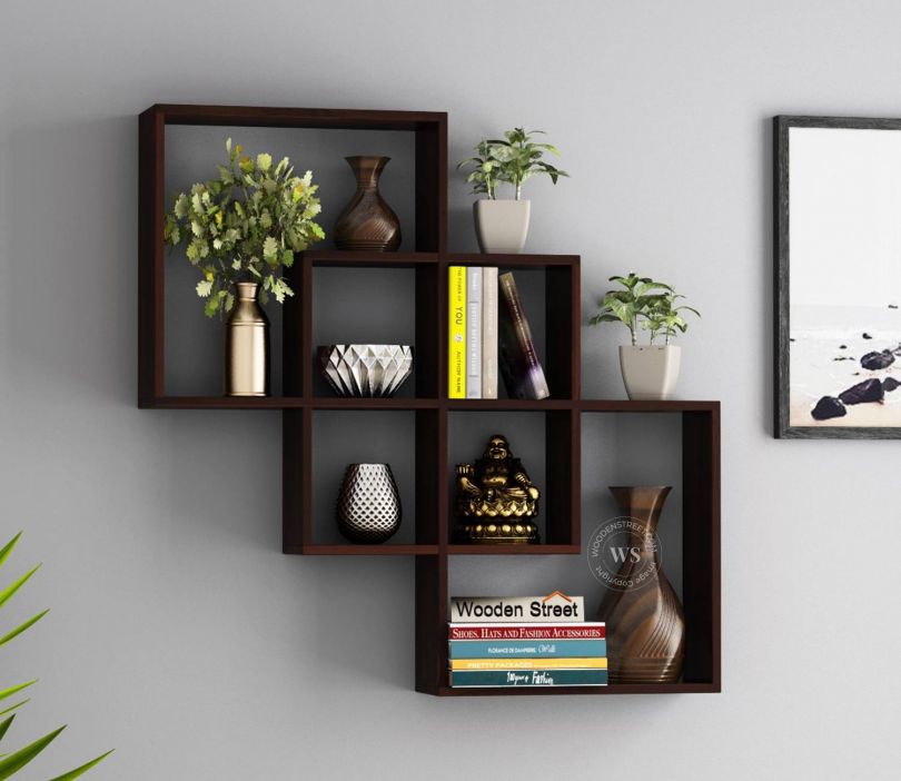 Front Image 1 - Grizzo Wall Shelf (Walnut Finish)
