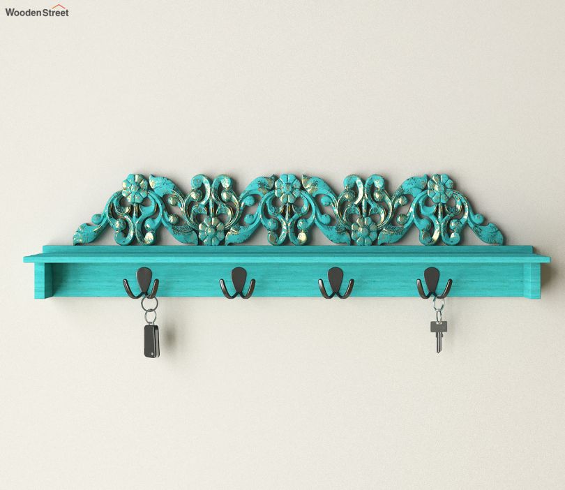 Cyrus Sheesham Wood Wall Mount Multipurpose Rack