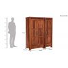 Dimension Image 1 - Adolph 3 Door Multi-Utility Wardrobe (Honey Finish)