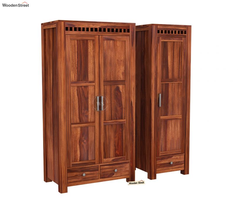Product Image 4 - Adolph 3 Door Multi-Utility Wardrobe (Honey Finish)