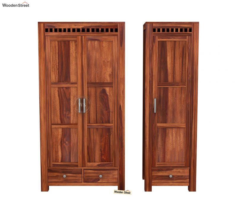 Product Image 5 - Adolph 3 Door Multi-Utility Wardrobe (Honey Finish)