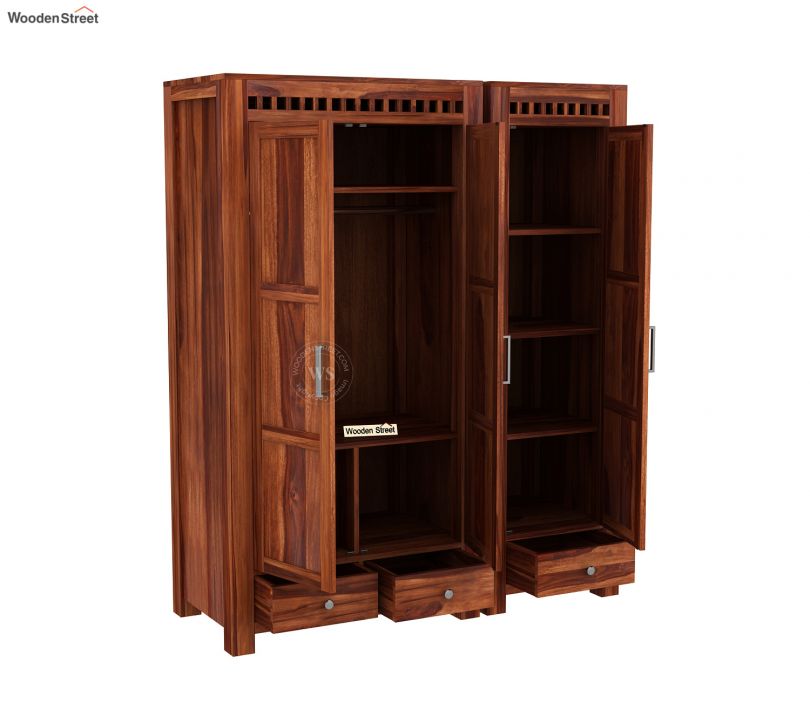 Product Image 6 - Adolph 3 Door Multi-Utility Wardrobe (Honey Finish)