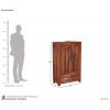 Dimension Image 1 - Heimo Small Size Wardrobe (Honey Finish)